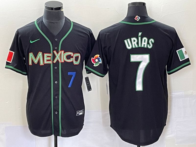 Men 2023 World Cub Mexico #7 Urias Black white Nike MLB Jersey25